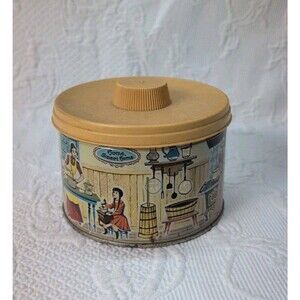 Vintage Mrs. Leland's Old Fashioned Candies 1962 Tin Canister Country Store